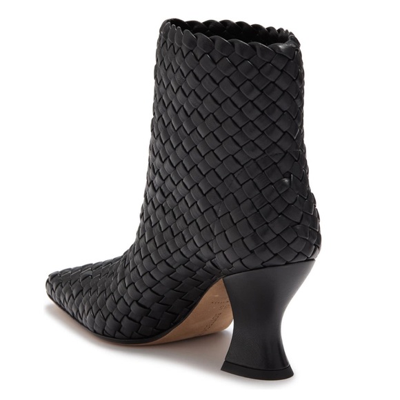 Bottega Veneta Woven Leather Almond Toe Booties - Picture 2 of 6